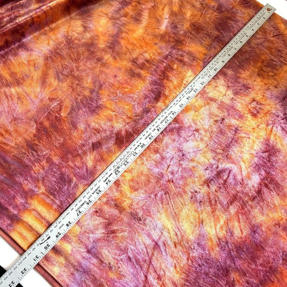 Poly Velvet Tye Dye 2 yrds Soft Purple Orange yellow Vtg - Picture 7 of 8